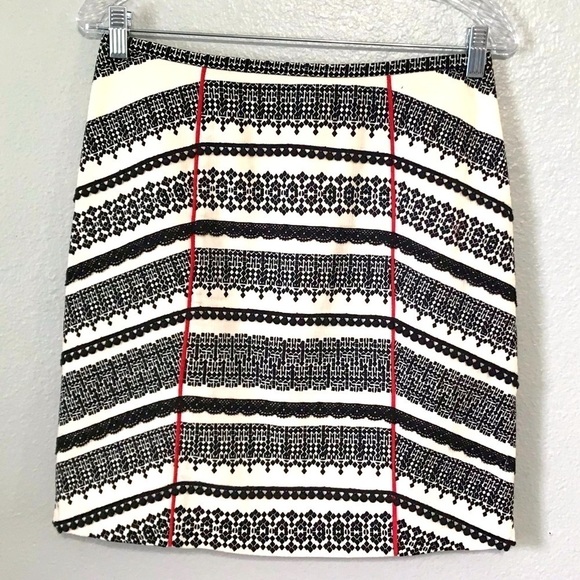 Anthropologie Tabitha Black & White Skirt sz 4 B21 - Picture 2 of 7